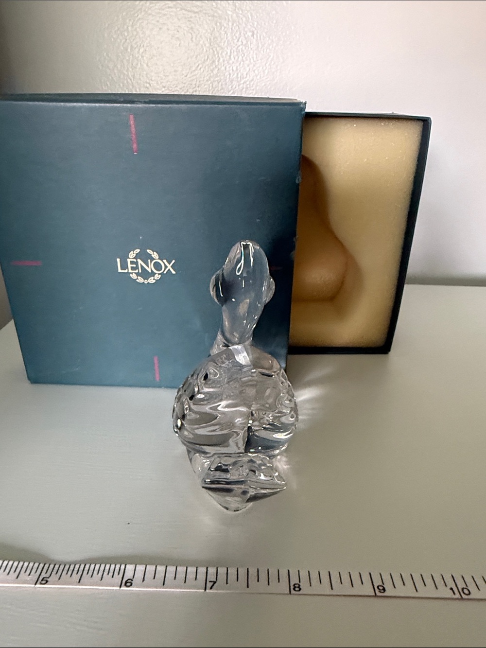 Vintage Lenox Clear Crystal Swan Figurine - Clear - Picture 2 of 6